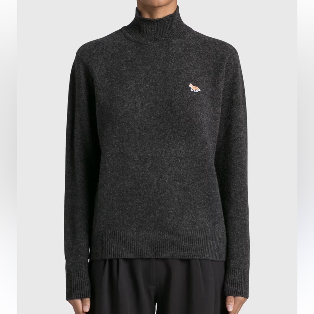 Maison Kitsune Baby Fox Patch Turtleneck Sweater